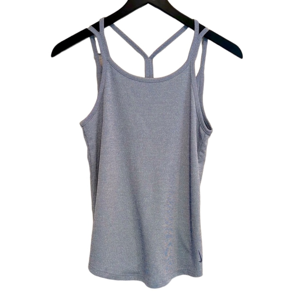 Nike Dri-Fit Racer-Back Y Tank Top Blue and White Size XS
